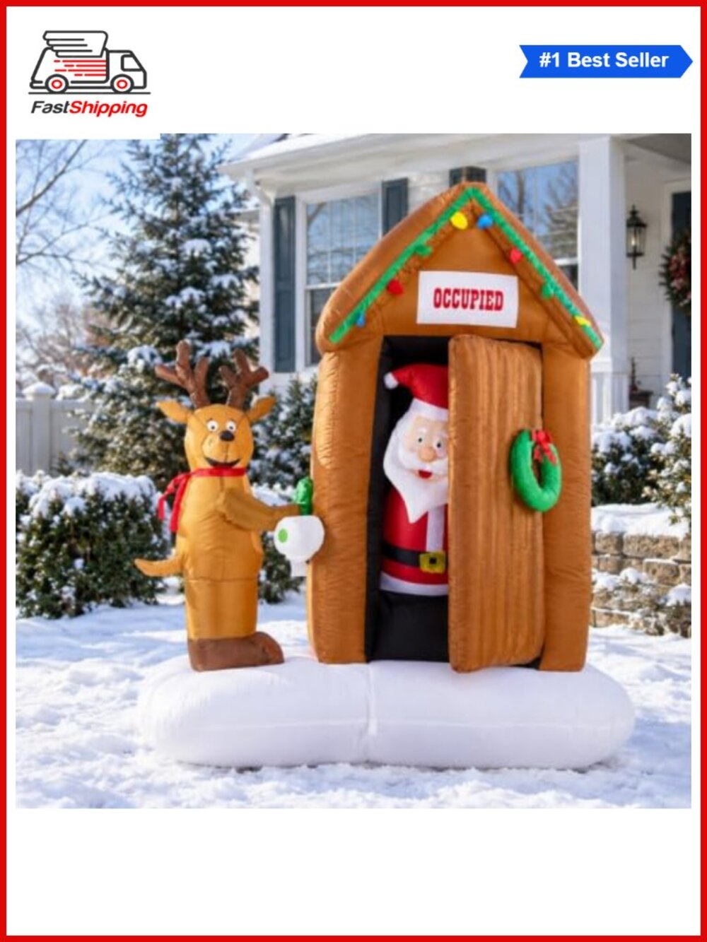 🎅 5FT Christmas Inflatable Santa Claus Outdoor Yard Decor